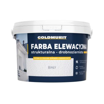 Farba elewacyjna strukturalna - drobnoziarnista, biały, 5l